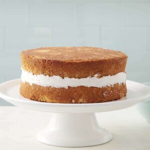basic two tiered yellow cake