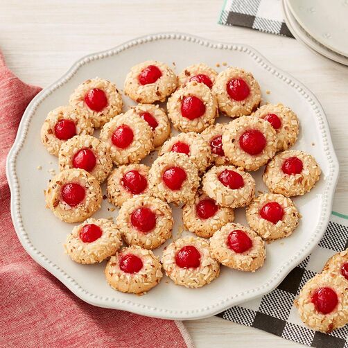 Chewy-Almond-Cookies Chewy cherry and almond cookies