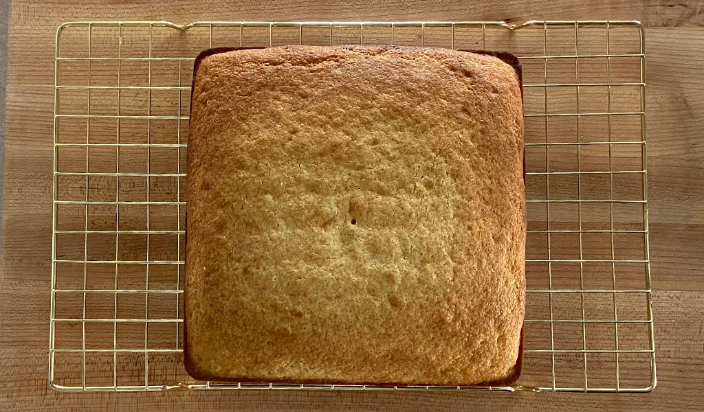Lemon Cake Step 9- Cooling grid cake resting on cooking grid