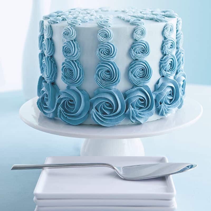 1M 22 21 20 18 17 16 14 13 Blue Rosette Cake