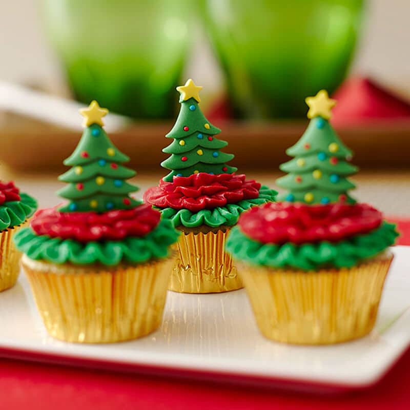 Cupcakes with silver candy melts stars