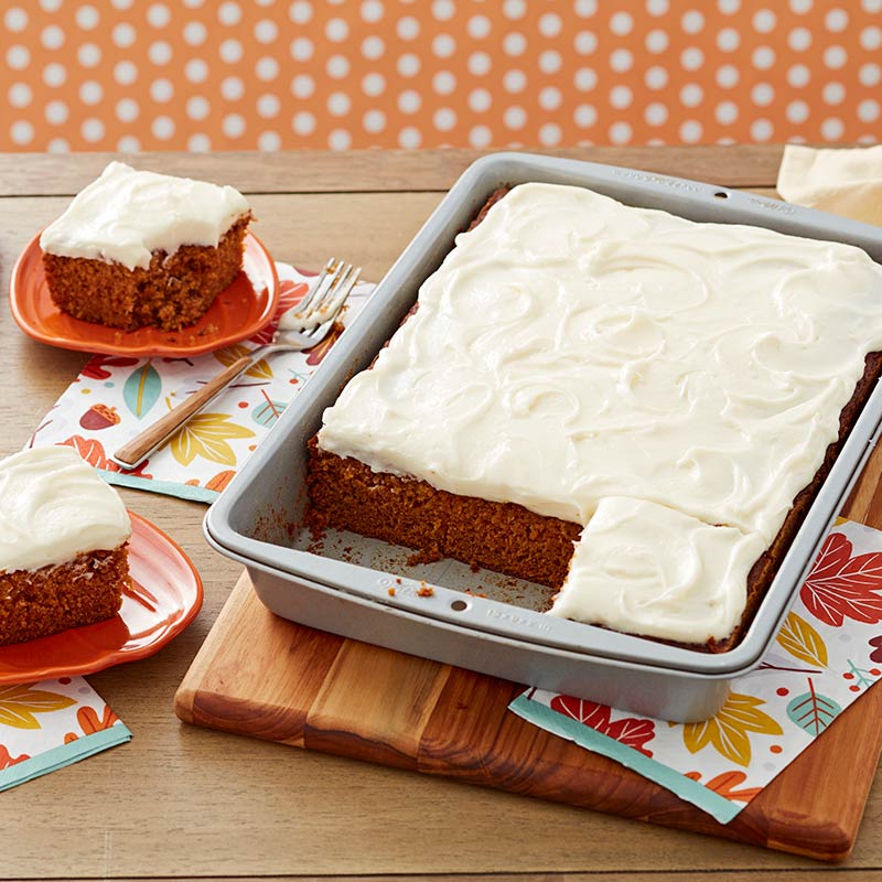 Pumpkin Cake with Cream Cheese Frosting 