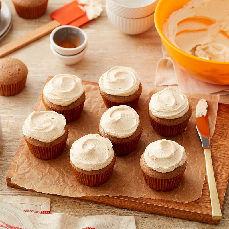 Pumpkin Cupcakes with Cream Cheese Frosting