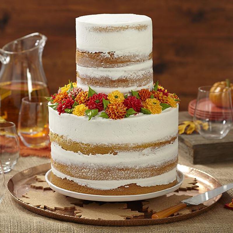 naked cake with floral flowers naked cake with floral flowers