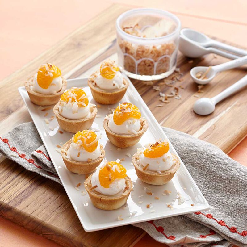 orange tartlet coconut and orange mini tartlets