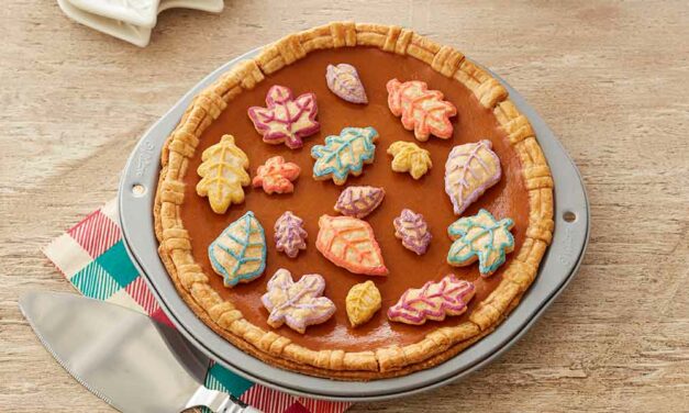 Classic Pumpkin Pie with Fall Leaf Pie Crust